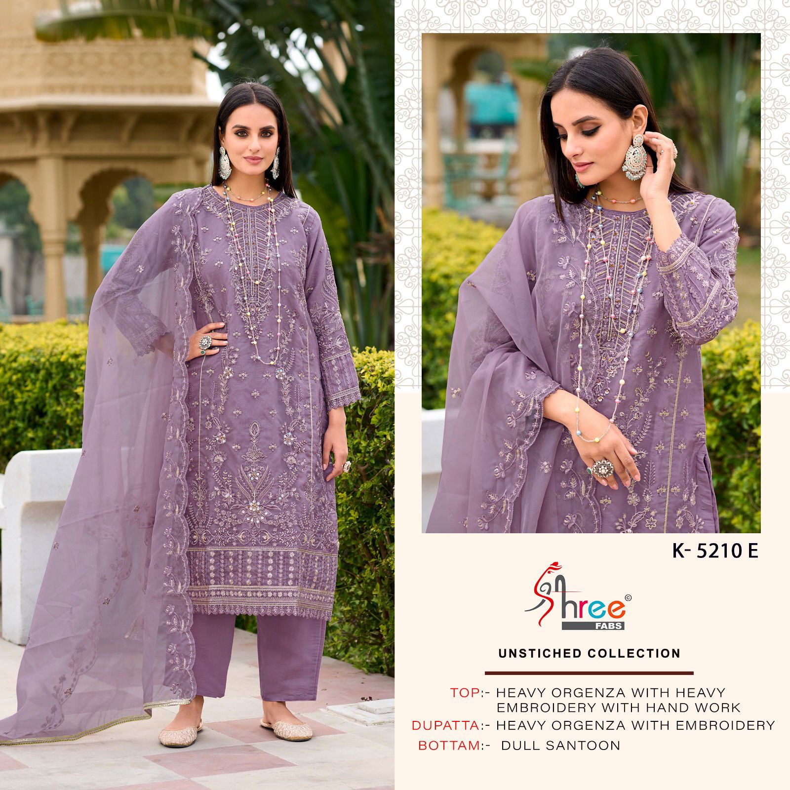  K 5210 Organza by Shree  Embroidered Pakistani Suit Collection